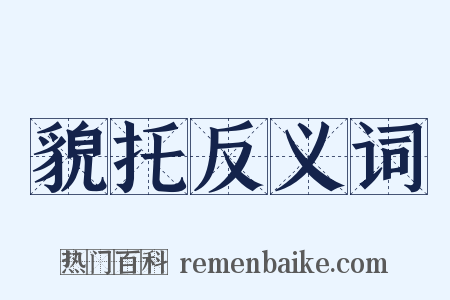 貌托反义词是什么意思的图片